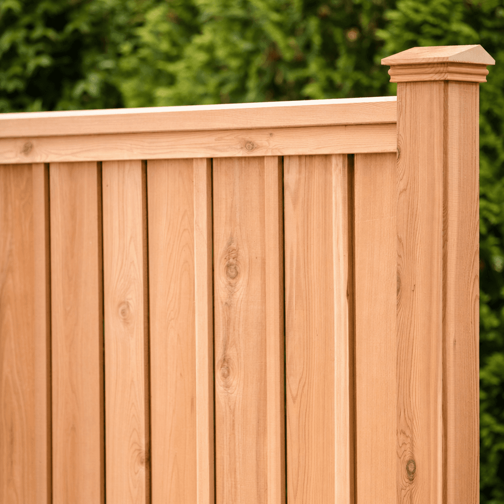 Cedar board fence detail